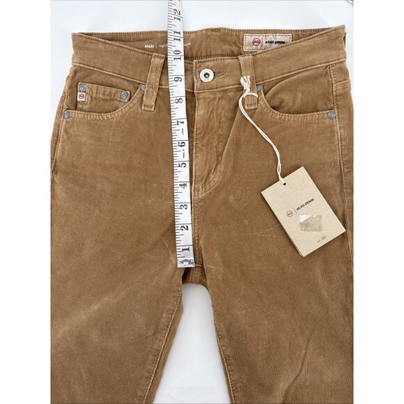 AG DENIM women’s size 24 Tan camel MARI High-Rise Slim Straight Corduroy Jeans - Picture 9 of 14